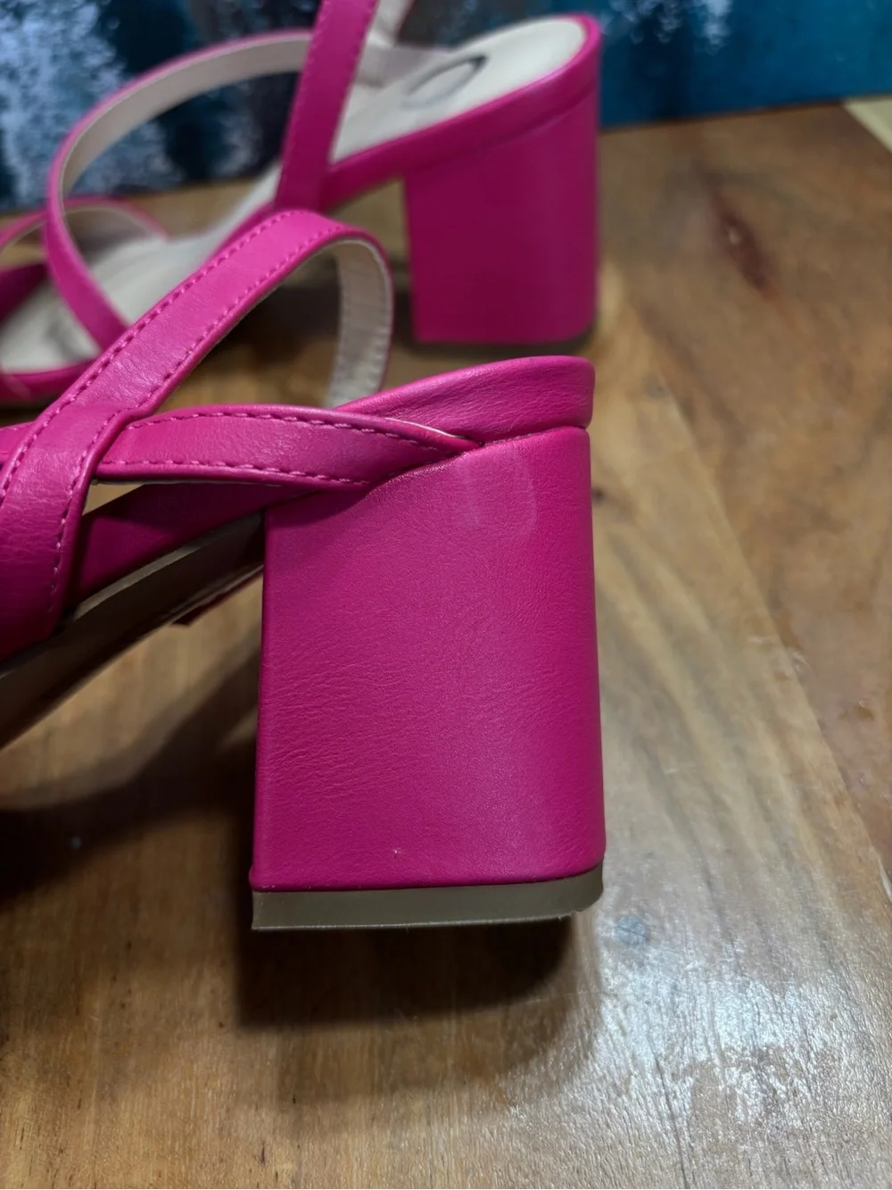 Journee Collection Barbiecore Lirryc Magenta‎ Block Heel Sandals